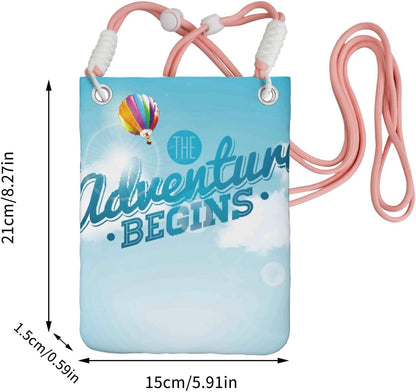 The Travel Adventure Begins for Crossbody Phone Bag, Small & Lightweight Crossbody Purse for Women with Adjustable Strap, Water-Resistant Daily Commuter Bag for Phone, Wallet, Keys