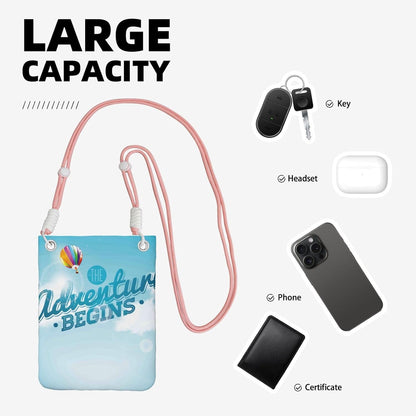 The Travel Adventure Begins for Crossbody Phone Bag, Small & Lightweight Crossbody Purse for Women with Adjustable Strap, Water-Resistant Daily Commuter Bag for Phone, Wallet, Keys