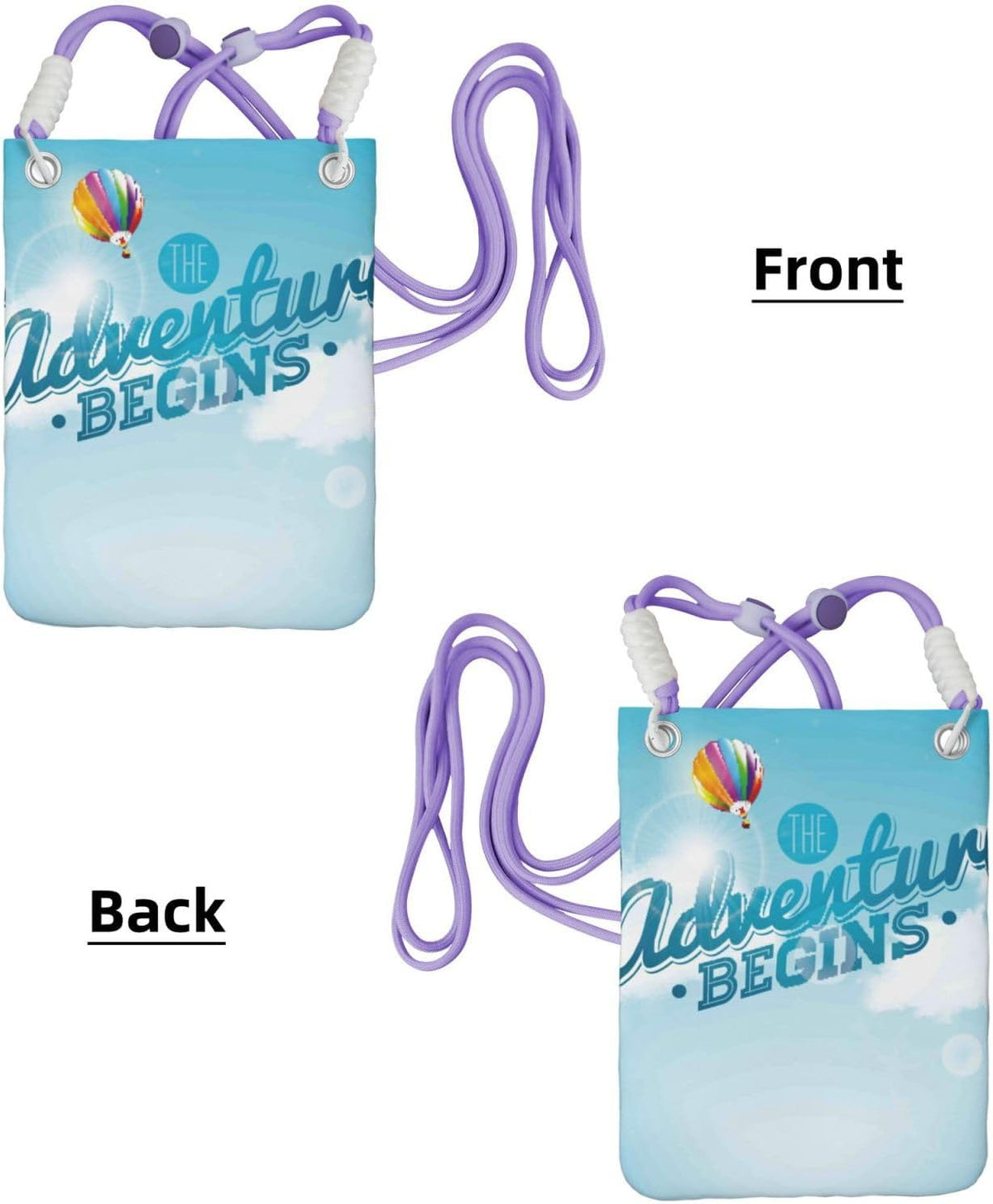 The Travel Adventure Begins for Crossbody Phone Bag, Small & Lightweight Crossbody Purse for Women with Adjustable Strap, Water-Resistant Daily Commuter Bag for Phone, Wallet, Keys