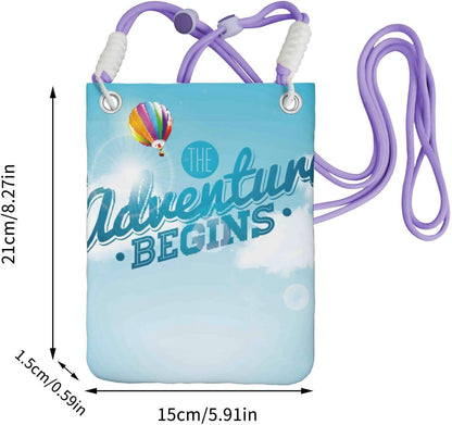 The Travel Adventure Begins for Crossbody Phone Bag, Small & Lightweight Crossbody Purse for Women with Adjustable Strap, Water-Resistant Daily Commuter Bag for Phone, Wallet, Keys