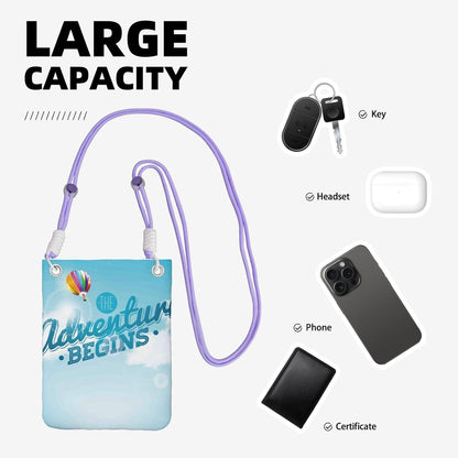 The Travel Adventure Begins for Crossbody Phone Bag, Small & Lightweight Crossbody Purse for Women with Adjustable Strap, Water-Resistant Daily Commuter Bag for Phone, Wallet, Keys