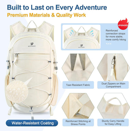 Hiking Backpack 15L Small Backpack Packable Day pack Water Resistant Lightweight Travel Backpack for Women Men with Shoulder Strap Pockets for Hiking Camping Outdoor, Grey