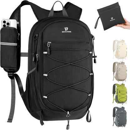 Hiking Backpack 15L Small Backpack Packable Day pack Water Resistant Lightweight Travel Backpack for Women Men with Shoulder Strap Pockets for Hiking Camping Outdoor, Grey