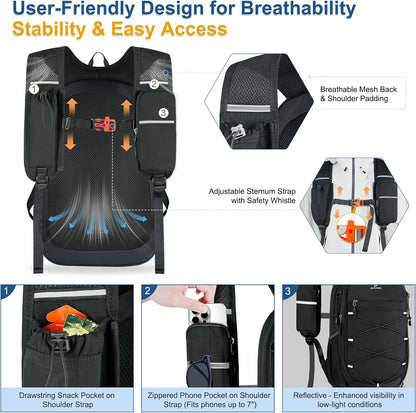 Hiking Backpack 15L Small Backpack Packable Day pack Water Resistant Lightweight Travel Backpack for Women Men with Shoulder Strap Pockets for Hiking Camping Outdoor, Grey