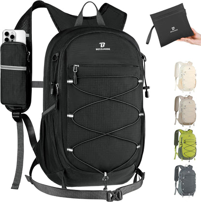 Hiking Backpack 15L Small Backpack Packable Day pack Water Resistant Lightweight Travel Backpack for Women Men with Shoulder Strap Pockets for Hiking Camping Outdoor, Grey
