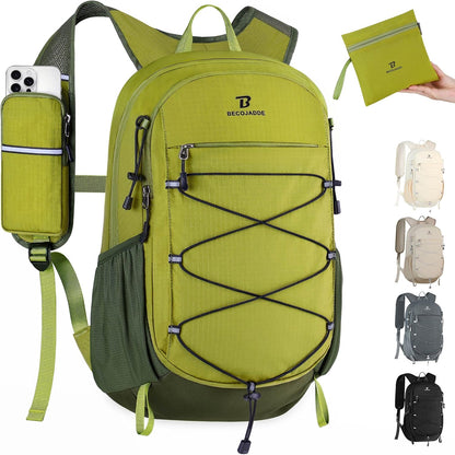 Hiking Backpack 15L Small Backpack Packable Day pack Water Resistant Lightweight Travel Backpack for Women Men with Shoulder Strap Pockets for Hiking Camping Outdoor, Grey