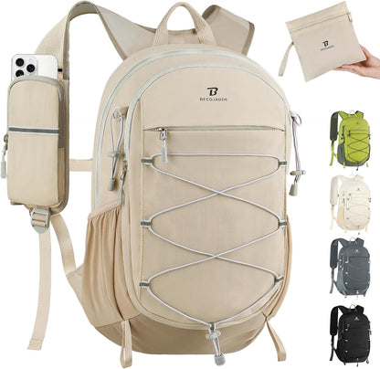 Hiking Backpack 15L Small Backpack Packable Day pack Water Resistant Lightweight Travel Backpack for Women Men with Shoulder Strap Pockets for Hiking Camping Outdoor, Grey