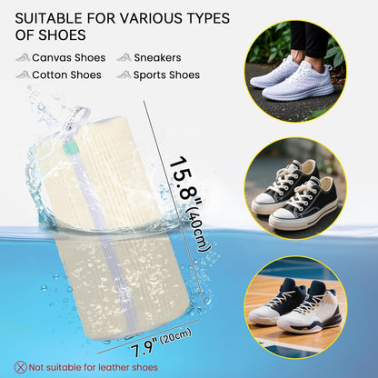 1pc Shoe Washing Machine Bag, Sneaker Laundry Bag for Washing Machine, Extra Long and Thick Microfibre Fluff, Reusable for Washer and Dryer (1pc, White)