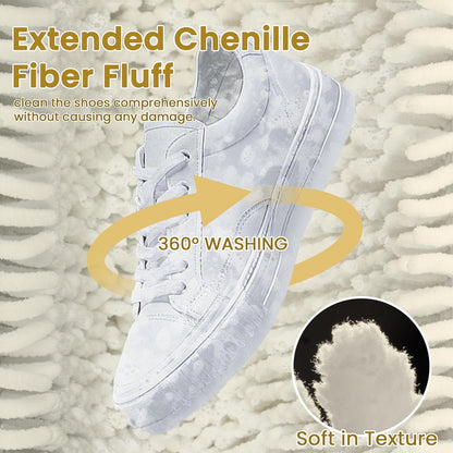 1pc Shoe Washing Machine Bag, Sneaker Laundry Bag for Washing Machine, Extra Long and Thick Microfibre Fluff, Reusable for Washer and Dryer (1pc, White)