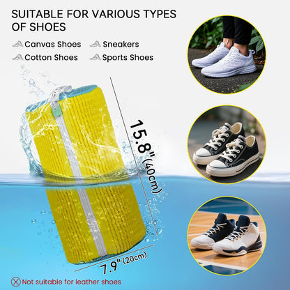1pc Shoe Washing Machine Bag, Sneaker Laundry Bag for Washing Machine, Extra Long and Thick Microfibre Fluff, Reusable for Washer and Dryer (1pc, White)