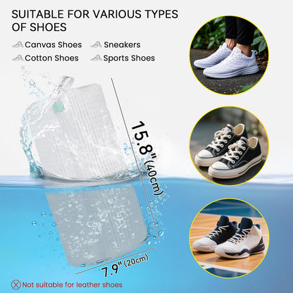 1pc Shoe Washing Machine Bag, Sneaker Laundry Bag for Washing Machine, Extra Long and Thick Microfibre Fluff, Reusable for Washer and Dryer (1pc, White)