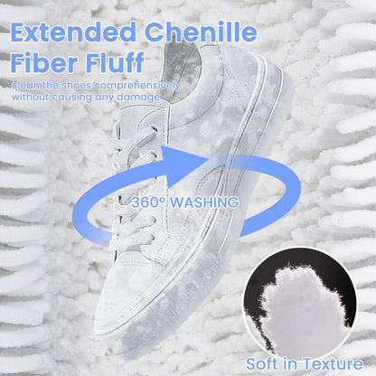 1pc Shoe Washing Machine Bag, Sneaker Laundry Bag for Washing Machine, Extra Long and Thick Microfibre Fluff, Reusable for Washer and Dryer (1pc, White)
