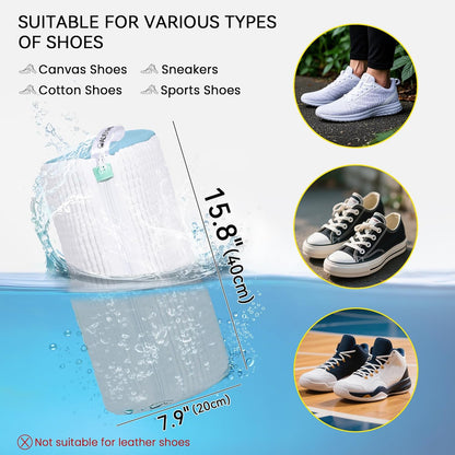 1pc Shoe Washing Machine Bag, Sneaker Laundry Bag for Washing Machine, Extra Long and Thick Microfibre Fluff, Reusable for Washer and Dryer (1pc, White)