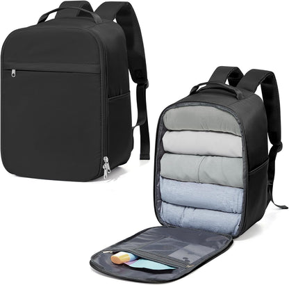 Airlines Approved Personal ltem Travel Bag,Carry on Backpack Large Travel Backpack 18x14x8 Weekender Bag for Men and Women,Water Resistant Lightweight Daypack for Flight 32L,Black