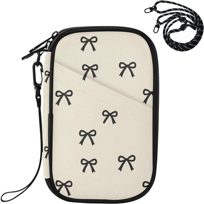 Travel Document Organizer 8.26×5.51×1.18 In | Scratch Resistant Polyester Pen Loop Multi-Way Carry for Men Women Travel Bold Bows