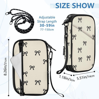 Travel Document Organizer 8.26×5.51×1.18 In | Scratch Resistant Polyester Pen Loop Multi-Way Carry for Men Women Travel Bold Bows