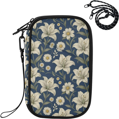 Travel Doc Organizer 8.26×5.51×1.18 In | Polyester Oxford Sturdy Shape Multi-Way Carry for Men Women Travel Indigo Lily