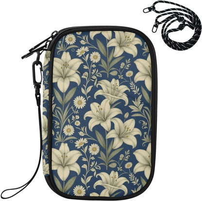 Travel Doc Organizer 8.26×5.51×1.18 In | Polyester Oxford Sturdy Shape Multi-Way Carry for Men Women Travel Indigo Lily