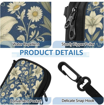 Travel Doc Organizer 8.26×5.51×1.18 In | Polyester Oxford Sturdy Shape Multi-Way Carry for Men Women Travel Indigo Lily