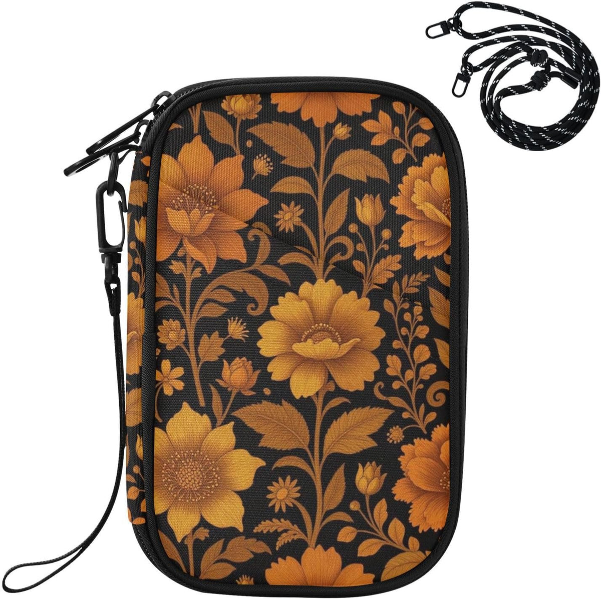 Travel Doc Organizer 8.26×5.51×1.18 In | Polyester Oxford Sturdy Shape Multi-Way Carry for Men Women Travel Indigo Lily