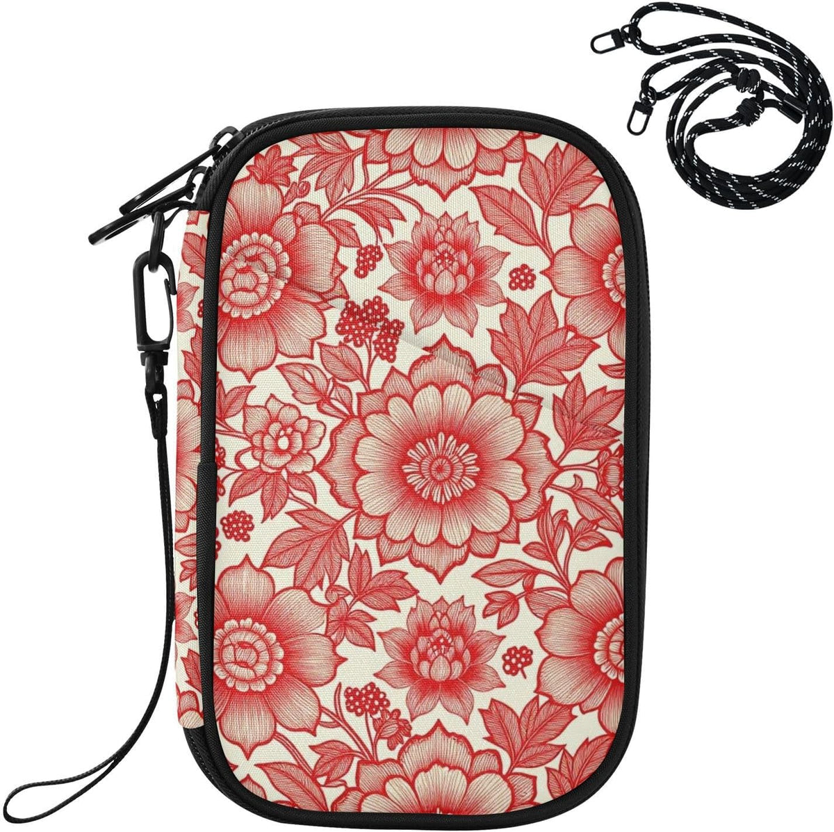 Travel Doc Organizer 8.26×5.51×1.18 In | Polyester Oxford Sturdy Shape Multi-Way Carry for Men Women Travel Indigo Lily