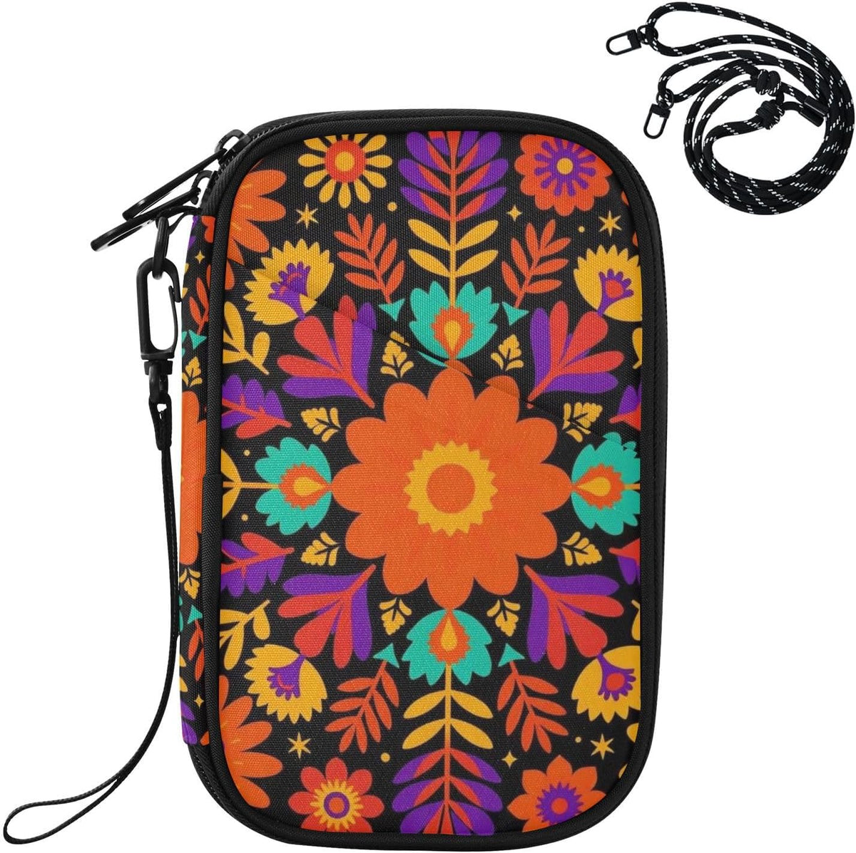 Travel Doc Organizer 8.26×5.51×1.18 In | Polyester Oxford Sturdy Shape Multi-Way Carry for Men Women Travel Indigo Lily