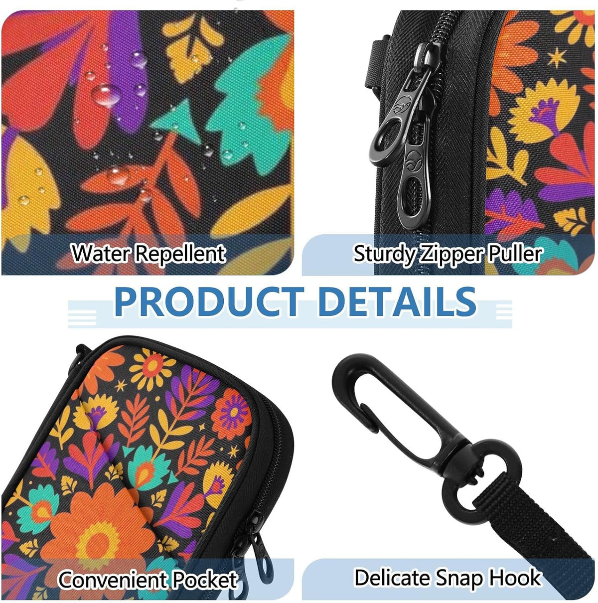 Travel Doc Organizer 8.26×5.51×1.18 In | Polyester Oxford Sturdy Shape Multi-Way Carry for Men Women Travel Indigo Lily