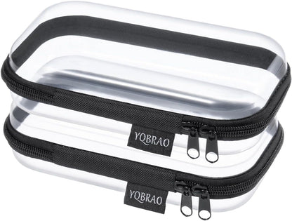Clear Hard Shell Organizer Cases, 3-Pack, White | Rigid 1.2 mm clear PET organizers with multi-size design for travel, home storage, and everyday essentials.