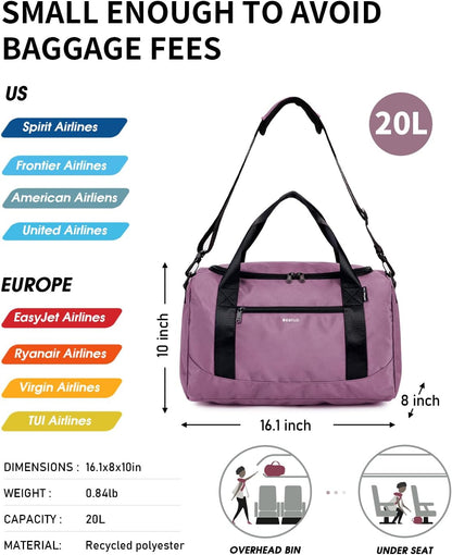 16'' Personal Item Bag Mini Duffel Bag Small Travel Bag Underseat Carry on Bag for United Airlines Gym Bag for Women and Men