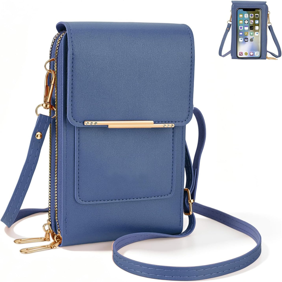 Touchscreen Phone Crossbody Bag,Touch Screen Crossbody Phone Purse,Touchscreen Crossbody Phone Wallet,Compact and Portable