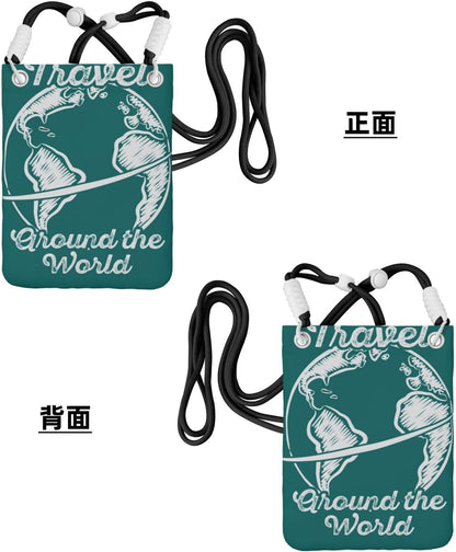 Travel Around the World 1 for Crossbody Phone Bag, Small & Lightweight Crossbody Purse for Women with Adjustable Strap, Water-Resistant Daily Commuter Bag for Phone, Wallet, Keys