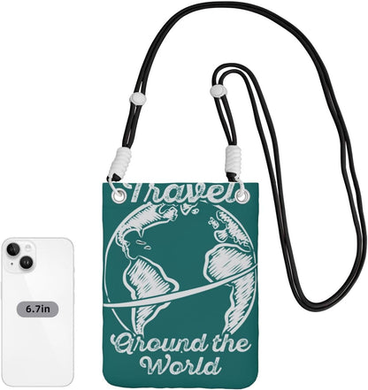 Travel Around the World 1 for Crossbody Phone Bag, Small & Lightweight Crossbody Purse for Women with Adjustable Strap, Water-Resistant Daily Commuter Bag for Phone, Wallet, Keys