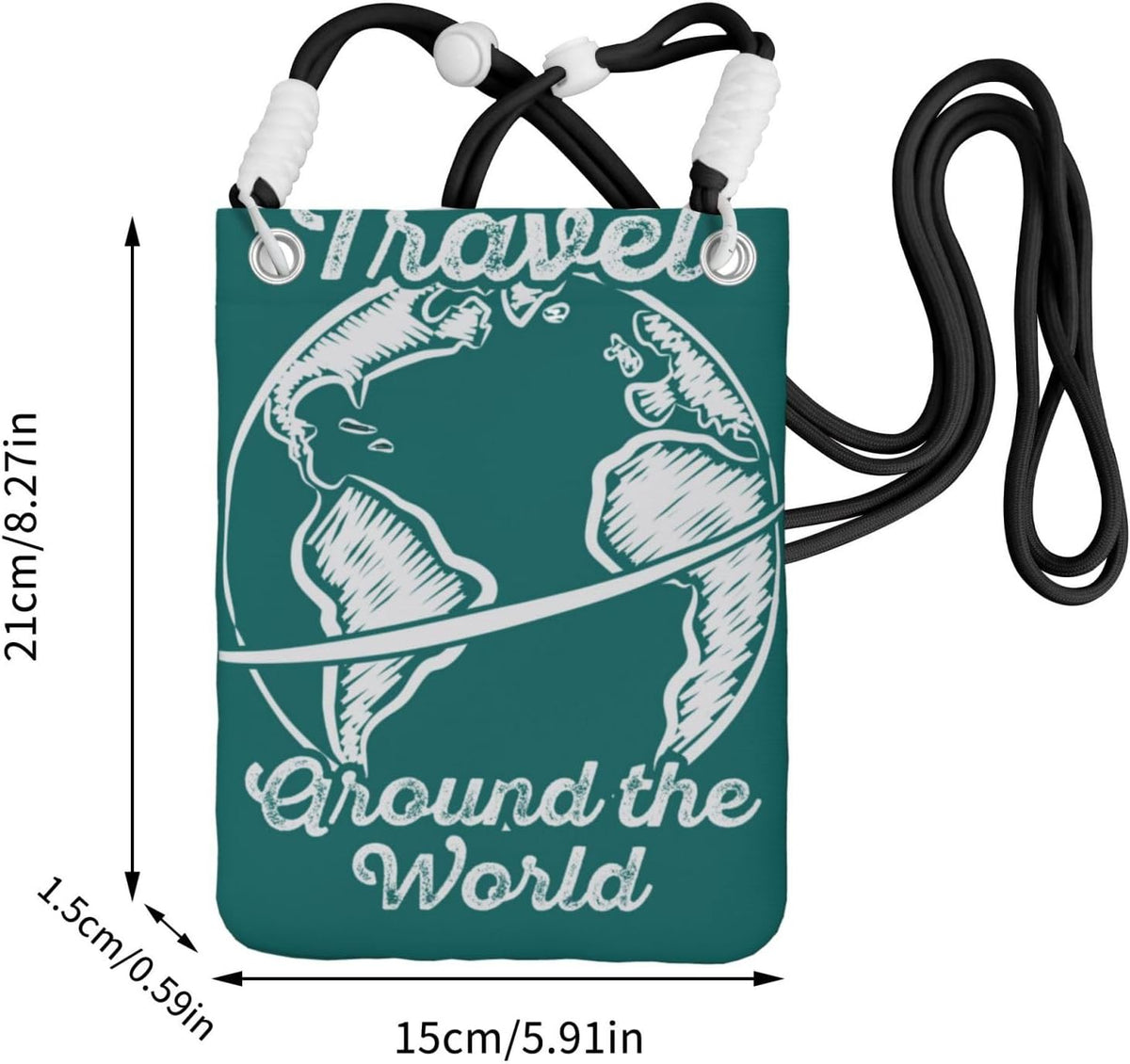 Travel Around the World 1 for Crossbody Phone Bag, Small & Lightweight Crossbody Purse for Women with Adjustable Strap, Water-Resistant Daily Commuter Bag for Phone, Wallet, Keys