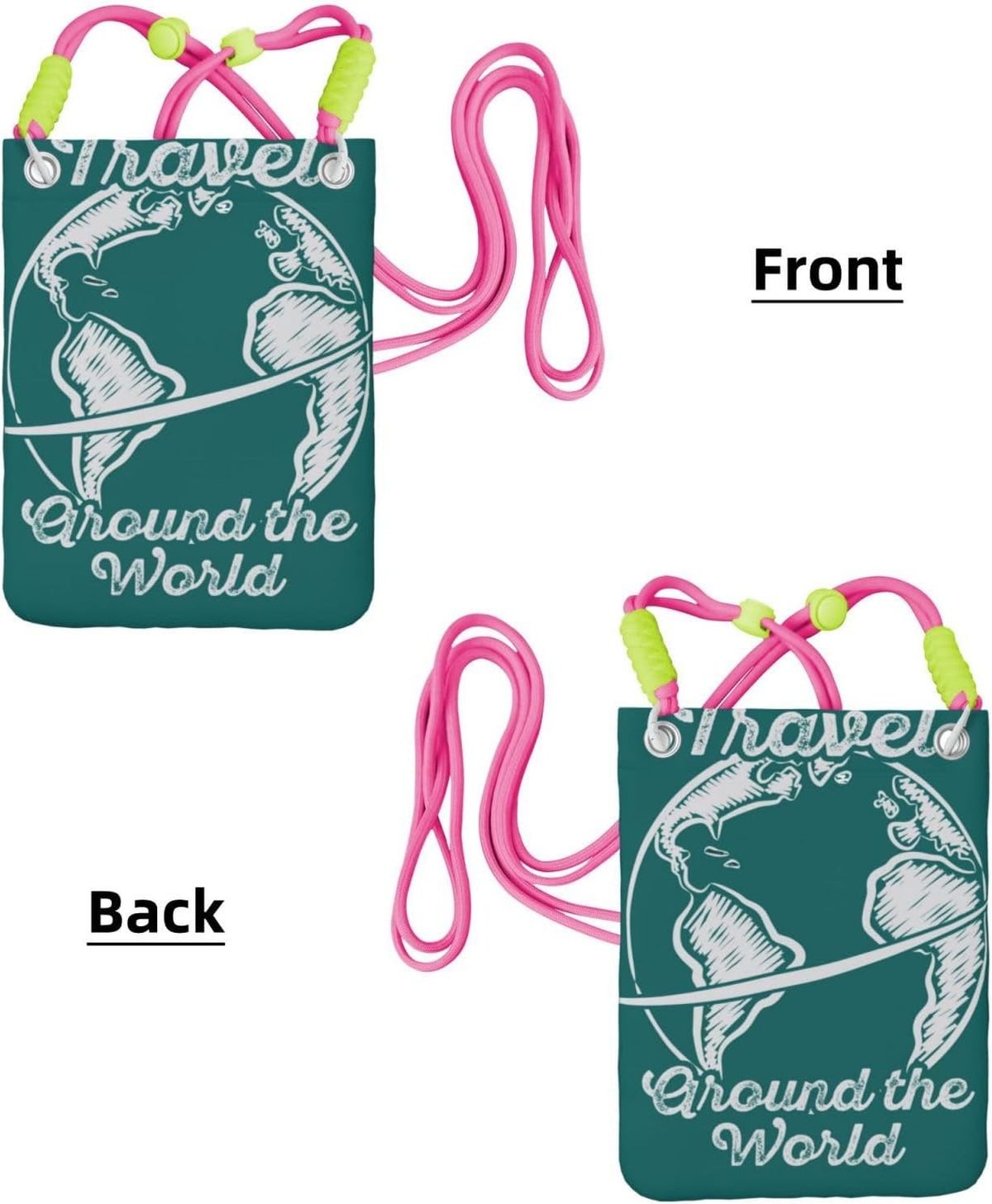 Travel Around the World 1 for Crossbody Phone Bag, Small & Lightweight Crossbody Purse for Women with Adjustable Strap, Water-Resistant Daily Commuter Bag for Phone, Wallet, Keys