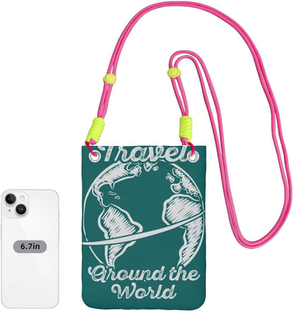Travel Around the World 1 for Crossbody Phone Bag, Small & Lightweight Crossbody Purse for Women with Adjustable Strap, Water-Resistant Daily Commuter Bag for Phone, Wallet, Keys