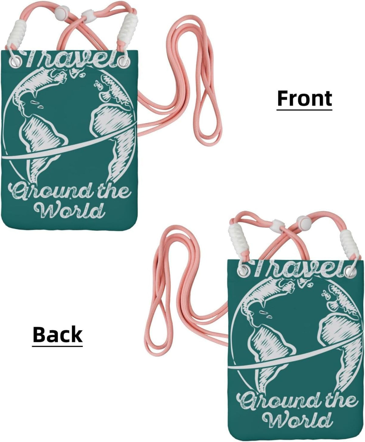 Travel Around the World 1 for Crossbody Phone Bag, Small & Lightweight Crossbody Purse for Women with Adjustable Strap, Water-Resistant Daily Commuter Bag for Phone, Wallet, Keys