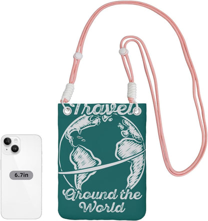 Travel Around the World 1 for Crossbody Phone Bag, Small & Lightweight Crossbody Purse for Women with Adjustable Strap, Water-Resistant Daily Commuter Bag for Phone, Wallet, Keys