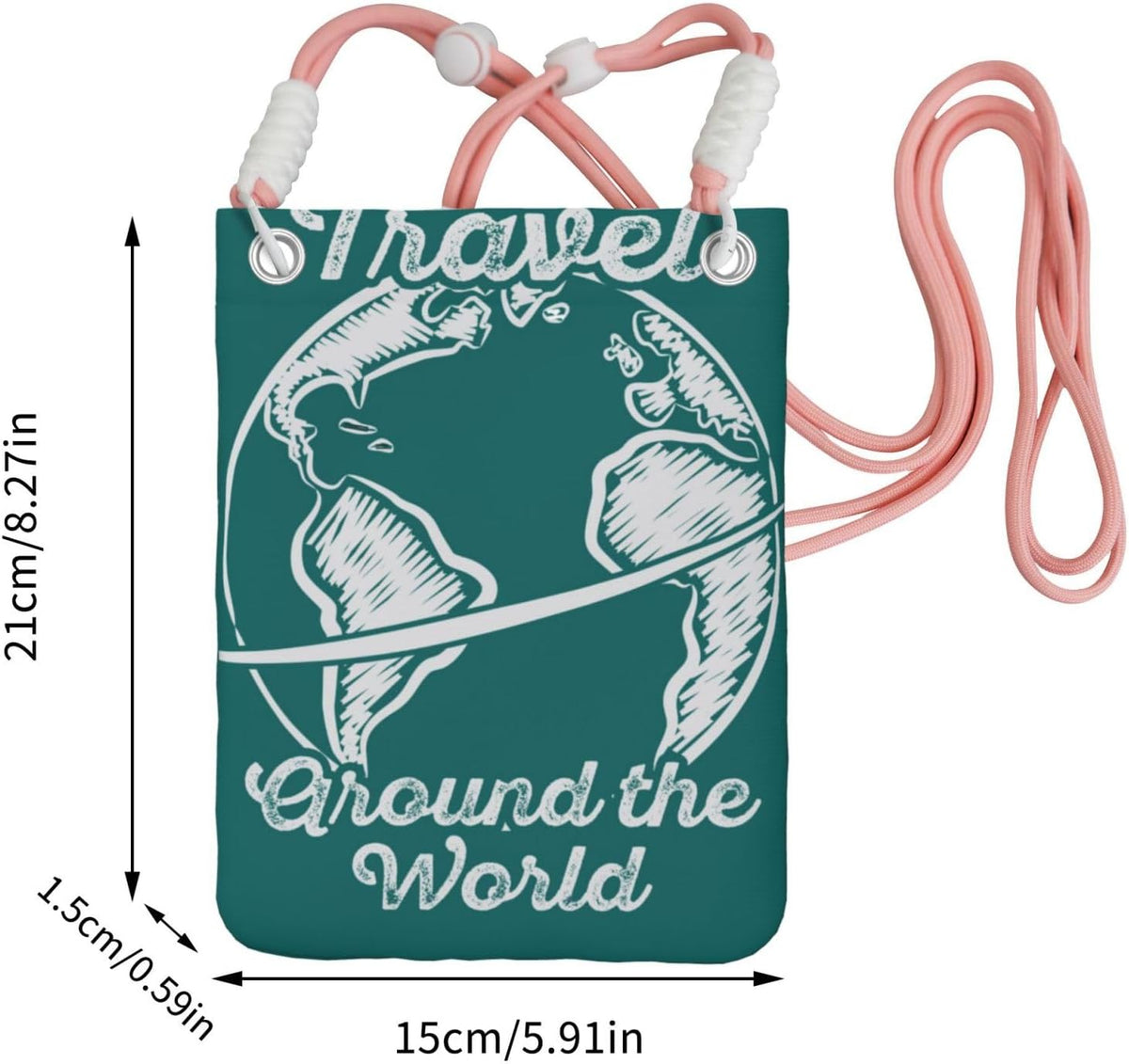 Travel Around the World 1 for Crossbody Phone Bag, Small & Lightweight Crossbody Purse for Women with Adjustable Strap, Water-Resistant Daily Commuter Bag for Phone, Wallet, Keys