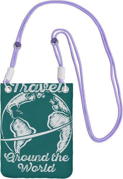 Travel Around the World 1 for Crossbody Phone Bag, Small & Lightweight Crossbody Purse for Women with Adjustable Strap, Water-Resistant Daily Commuter Bag for Phone, Wallet, Keys