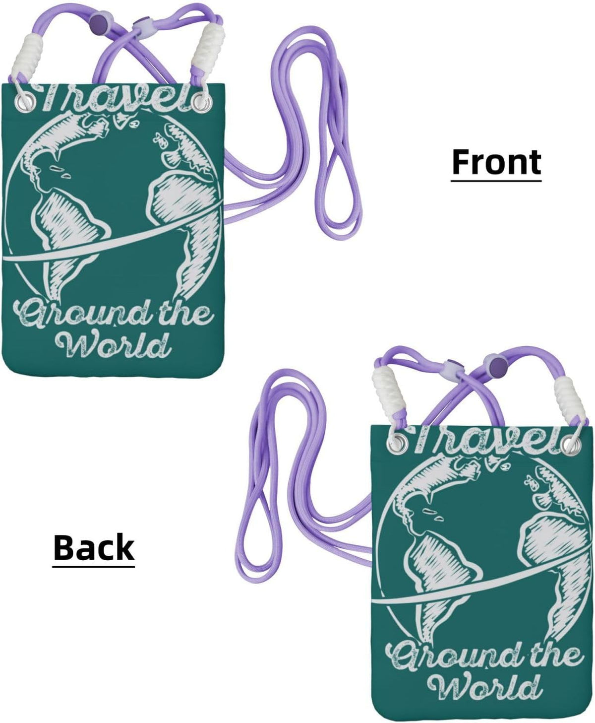 Travel Around the World 1 for Crossbody Phone Bag, Small & Lightweight Crossbody Purse for Women with Adjustable Strap, Water-Resistant Daily Commuter Bag for Phone, Wallet, Keys