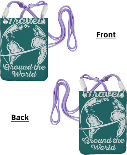 Travel Around the World 1 for Crossbody Phone Bag, Small & Lightweight Crossbody Purse for Women with Adjustable Strap, Water-Resistant Daily Commuter Bag for Phone, Wallet, Keys