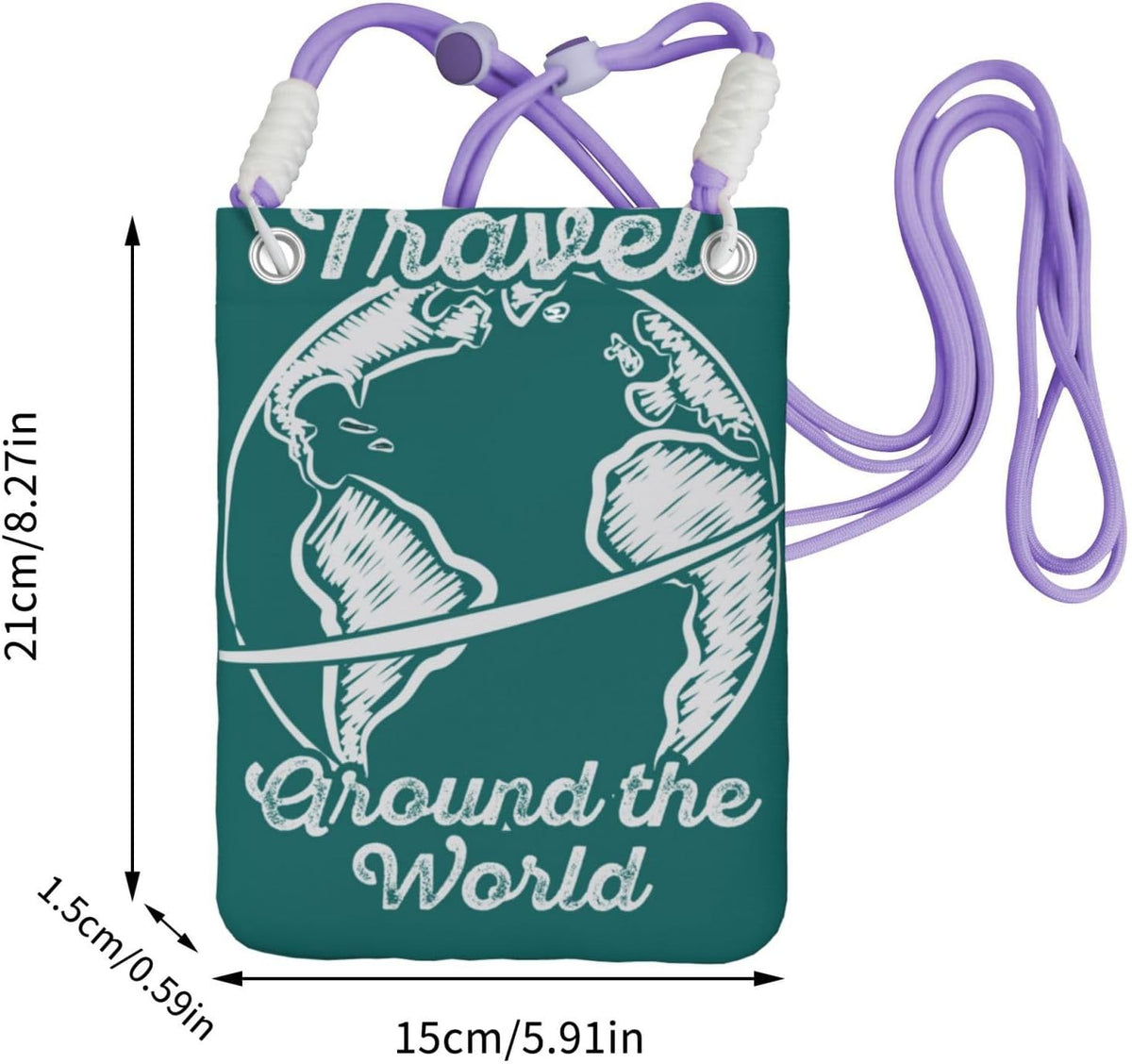 Travel Around the World 1 for Crossbody Phone Bag, Small & Lightweight Crossbody Purse for Women with Adjustable Strap, Water-Resistant Daily Commuter Bag for Phone, Wallet, Keys
