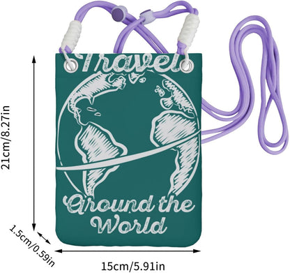 Travel Around the World 1 for Crossbody Phone Bag, Small & Lightweight Crossbody Purse for Women with Adjustable Strap, Water-Resistant Daily Commuter Bag for Phone, Wallet, Keys