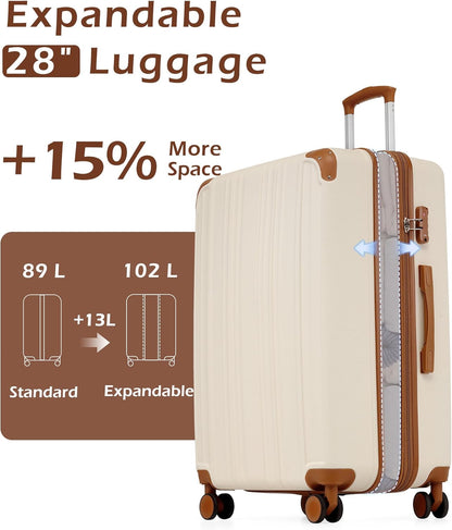 Carry On Luggage, Suitcase with Durable and Lightweight, carry on suitcase with ABS Hardshell, Dual Spinner Wheels, TSA Lock, and YKK Zipper(apricot black, S(20in)_carry on)