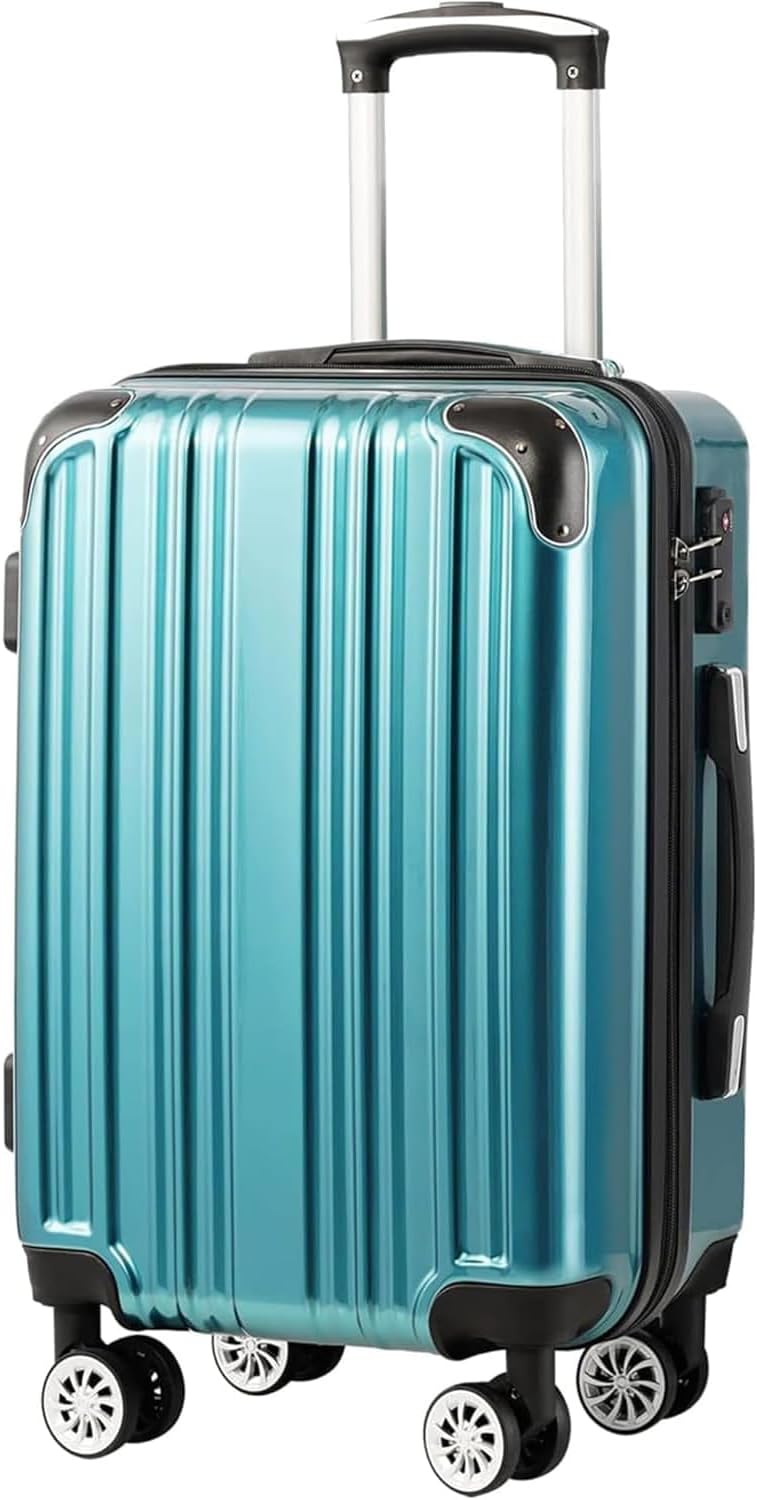 Carry On Luggage, Suitcase with Durable and Lightweight, carry on suitcase with ABS Hardshell, Dual Spinner Wheels, TSA Lock, and YKK Zipper(apricot black, S(20in)_carry on)