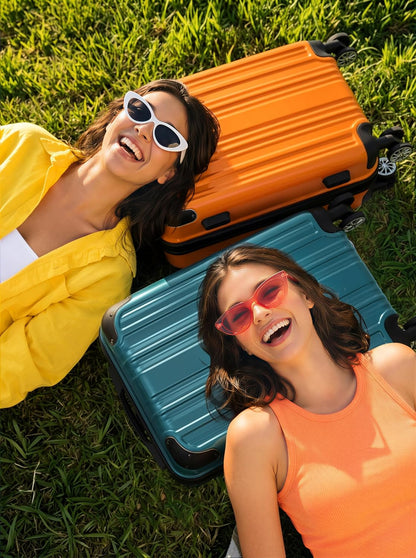 Carry On Luggage, Suitcase with Durable and Lightweight, carry on suitcase with ABS Hardshell, Dual Spinner Wheels, TSA Lock, and YKK Zipper(apricot black, S(20in)_carry on)