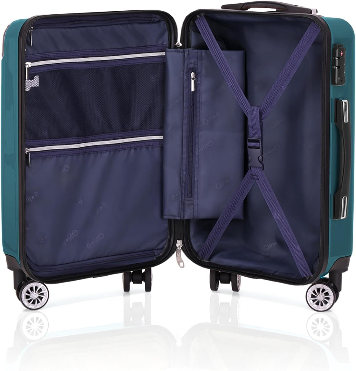 Carry On Luggage, Suitcase with Durable and Lightweight, carry on suitcase with ABS Hardshell, Dual Spinner Wheels, TSA Lock, and YKK Zipper(apricot black, S(20in)_carry on)