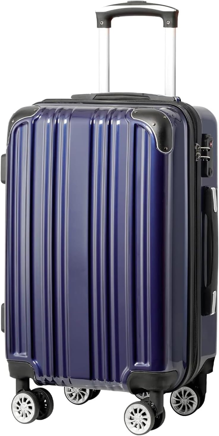 Carry On Luggage, Suitcase with Durable and Lightweight, carry on suitcase with ABS Hardshell, Dual Spinner Wheels, TSA Lock, and YKK Zipper(apricot black, S(20in)_carry on)