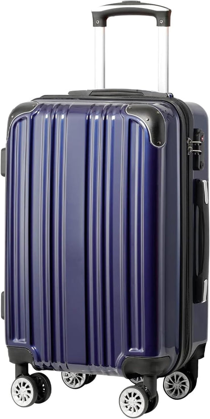 Carry On Luggage, Suitcase with Durable and Lightweight, carry on suitcase with ABS Hardshell, Dual Spinner Wheels, TSA Lock, and YKK Zipper(apricot black, S(20in)_carry on)