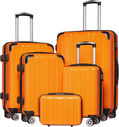 Carry On Luggage, Suitcase with Durable and Lightweight, carry on suitcase with ABS Hardshell, Dual Spinner Wheels, TSA Lock, and YKK Zipper(apricot black, S(20in)_carry on)